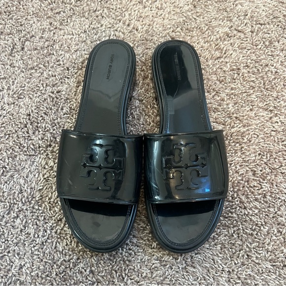 Tory Burch Eleanor Jelly Slide Black Sandals—Size Women’s 11 - Picture 2 of 8